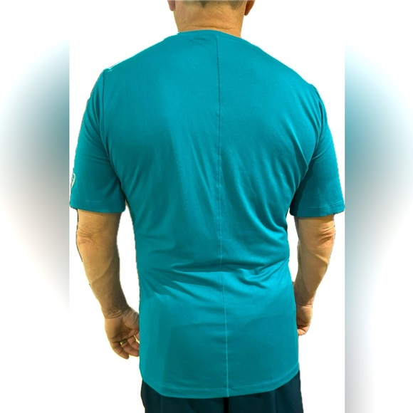 ASICS Men’s Shirt Sleeve Workout Shirt Breathable Soft Teal Size M Like New - Picture 2 of 4